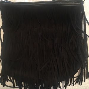 Express black fringe purse